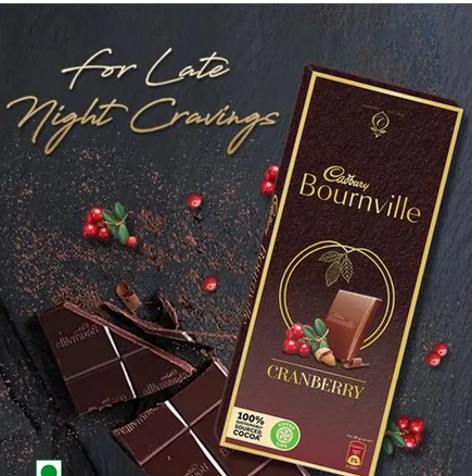 Barras de chocolate amargo com cranberry da Bournville